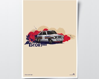Ford Escort Mk2 RS1800 Car Print - Motorsport Wall Art - Gift for Car Enthusiast - Racing Home Decor