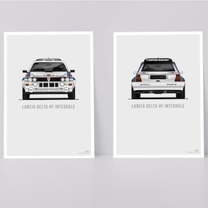 Lancia Delta HF Integrale Postcards - Legendary Rally Car Artwork - Iconic Motorsport Wall Art for Car Enthusiasts