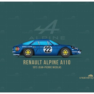 Framed Renault Alpine A110 legendary Group B rally car print image 2