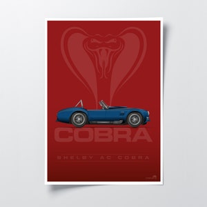 Shelby AC Cobra Poster - Iconic Classic Supercar Artwork - Vintage Automotive Wall Art for Car Enthusiasts
