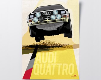 Audi Quattro S1 Poster: Group B Rally Car Motorsport Art for Car Enthusiasts