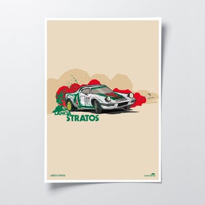 Lancia Stratos Rally Car Print - Motorsport Wall Art - Gift for Car Enthusiast - Racing Home Decor