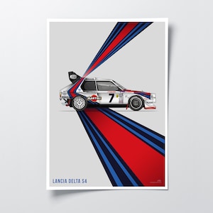 Lancia Delta S4 Rally Car Poster - Group B Motorsport Wall Art - Gift for Car Enthusiast - Racing Home Decor