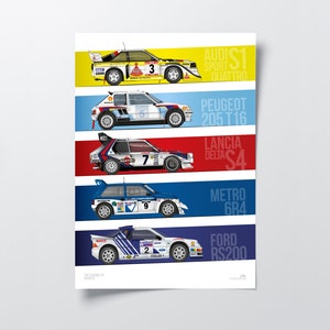 Group B Rally Monsters Poster | Golden Era of Rallying | 1980s Motorsport Wall Art Poster