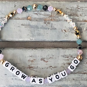 Word Bracelet-Grow As You Go-Stackable Bracelet-Custom Word Bracelet-Gift-Inspirational-Beaded Bracelet