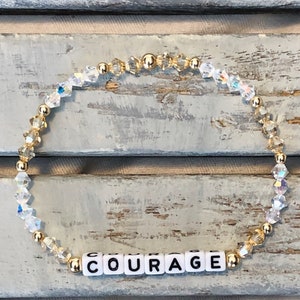 Word Bracelet-Courage-Stackable Bracelet-Custom Word Bracelet-Gift-Inspirational-Beaded Bracelets