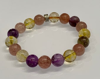 10mm AA Grade Super Seven, Healing for all Chakras, Mind, Body, Connection to the Devine, Heighten Spirituality, Sacred Bracelet