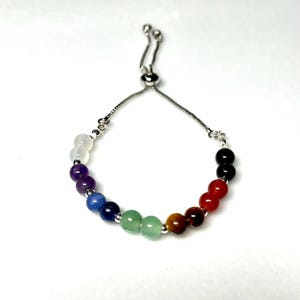 7 Chakra Healing Bracelet, Chakra Balance, Alignment, Spiritual, Meditation  Bracelet, 4mm Adjustable Bracelet for Him or Her