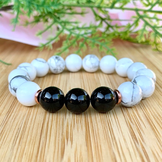 Howlite and 2024 black tourmaline