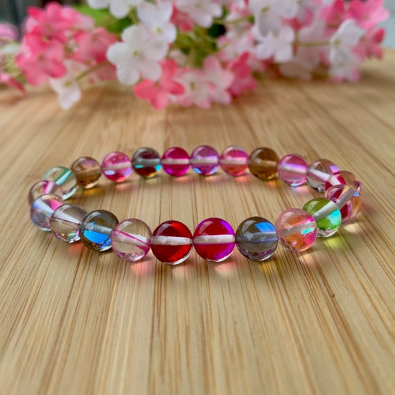 Aura Quartz Rainbow Charm Aromatherapy Essential Oil Diffuser Bracelet –  Love N' Lava Designs