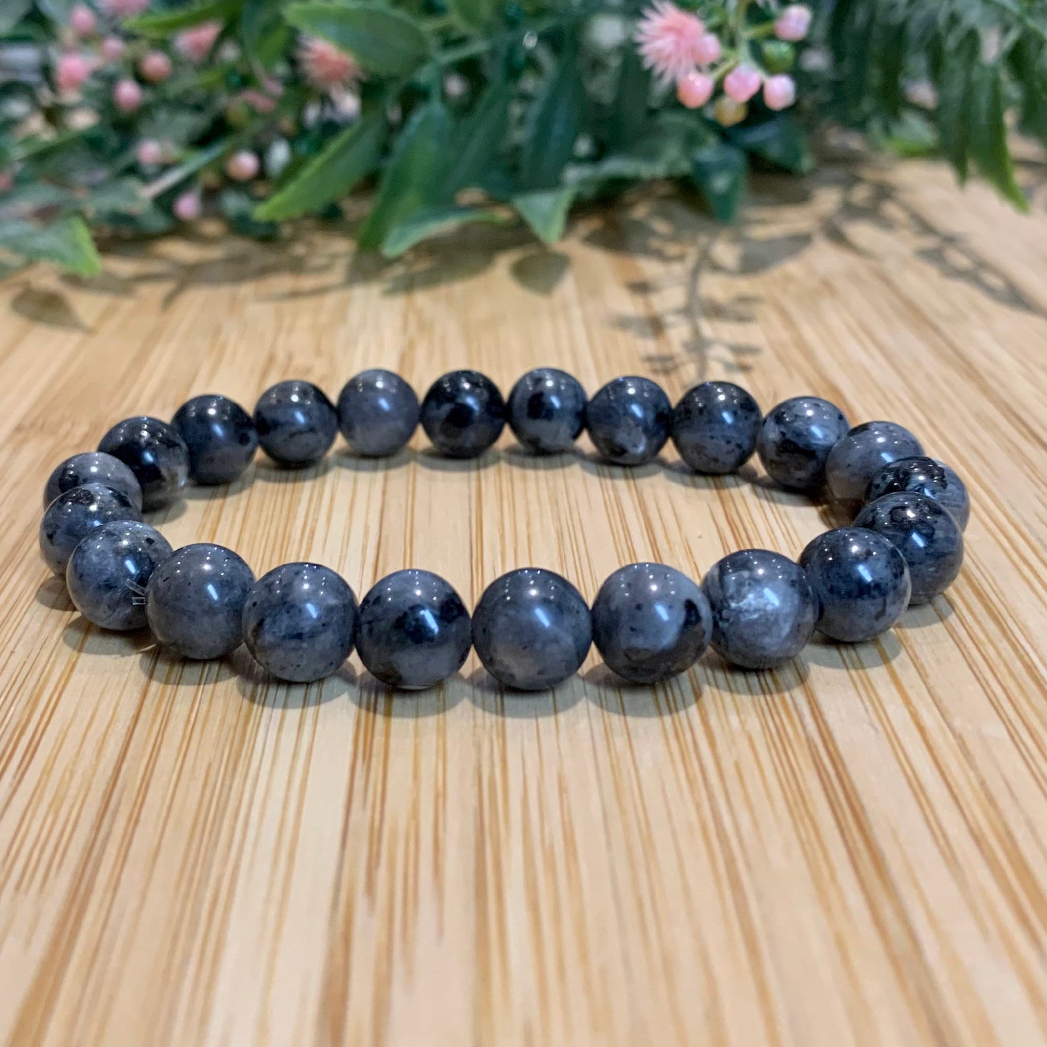 8mm Gemstone Bead Bracelet - Labradorite (HQ) – Elevated Calm