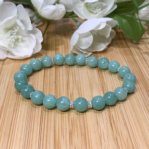 Green Jade Bracelet, Mint Green AAA8 mm Beads For Nurturing, Good Luck, Friendship and Summer Bracelet, Milky Jade, Stacking Bracelet