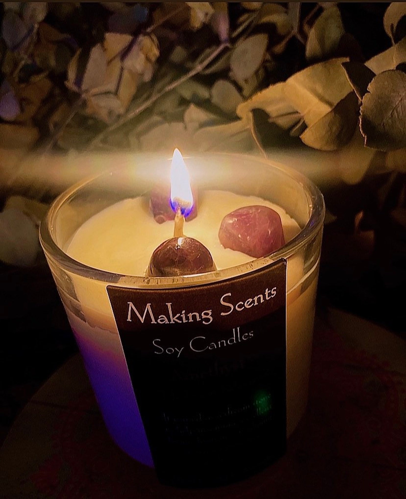 Amethyst Stones Candles healing candles soy candles made in Etsy Italia