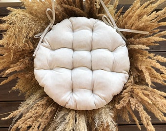 Round Chair Cushion - Round Chair Pad - Square Chair Natural Cushion - Wedding Cushion - Gifts For Women - Gifts For Mom - Gifts Under 20