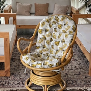 Rocking chair cushion - Rattan Cushion - Ottoman - Rocking chair - Cushion with ties - Indoor Cushion Gifts for Women - Gifts For Women