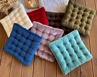 Coussin de chaise carré pour la maison - Coussins multicolores - Cadeaux pour femme - Coussins avec attaches - Coussin pour la maison - Cadeaux pour maman - Cadeau