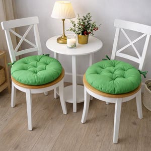 Round Chair Pads With Ties - Round chair cushions - Multicolor cushions - Bench Cushion - Floor Cushion - Summer Home Decor - Outdoor Decor Bright green