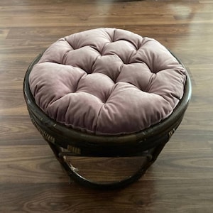 Round Velour Chair Cushion in LightPurple