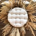 Round Chair Cushion 'Nancy' - Natural Color - Round/Square Tufted off white chair pad with ties - 12,13,14,15,16,17,18 inches - wedding 