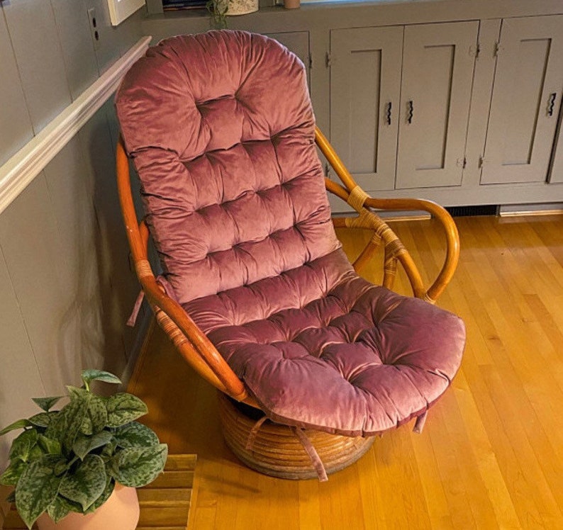 VELOUR Cushion for Rattan Chair Cushion for Rocking Chair Etsy