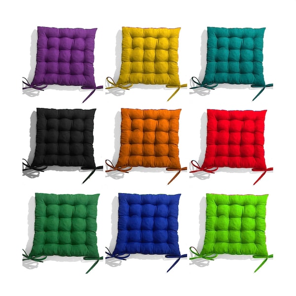 Chair Pads With Ties - Square chair cushions - Multicolor cushions - Gifts for Women - Gift For Mom - Gifts Under 20 - Gifts For Couples