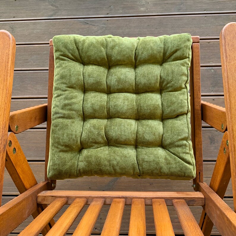 Green Velour Cushion Elite Collection Chair Pads Etsy