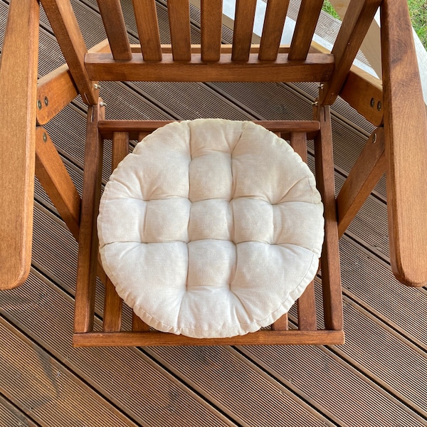 Coussin de chaise rond pour votre chaise - Coussin de chaise carré - Coussin en lin - Articles de toilette pour chaise - Cadeaux pour femme - Cadeaux pour maman - Moins de 20 ans