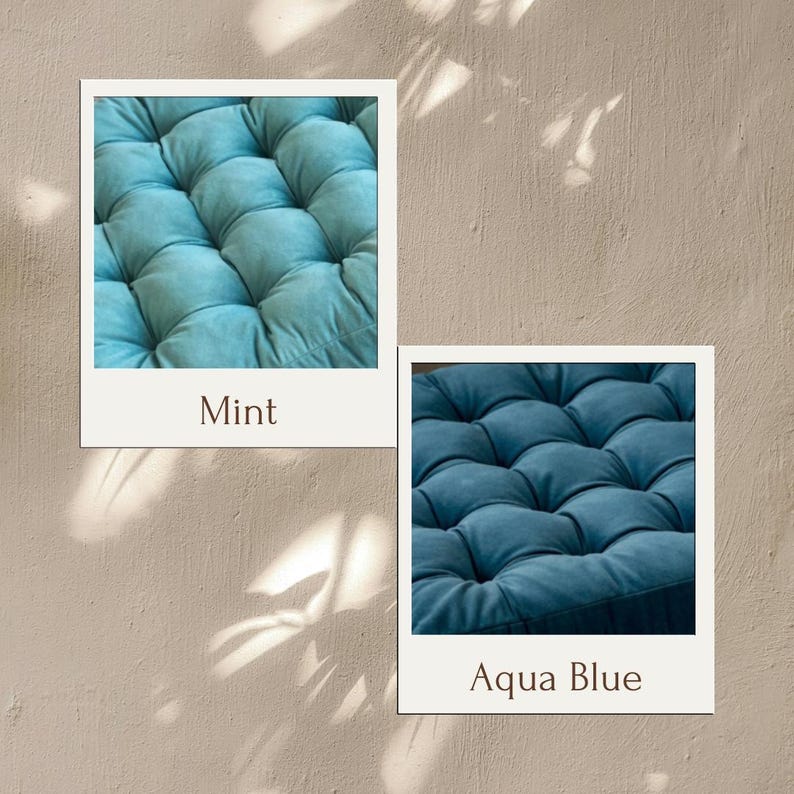 U-Shaped Velvet Cushion For Chair - Velour Trapezoid Seat Pad with Ties image 6