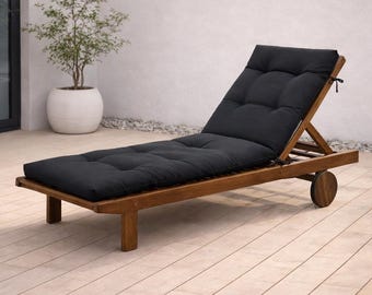 Thick Chaise Lounge Cushion – Outdoor Lounger Long Pool Pad - Multicolor Sunbed Cushion