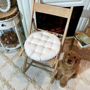 Square Linen Chair Cushions - Pad with ties - Cushion with ties - Cushion for Home - Linen Covers - Summer Chair Cushion - Summer Home Decor