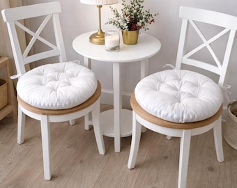 Ronde stoelkussens - Veelkleurig kussen - Kussen met strikken - Vierkant stoelkussen - Terraskussen - Bankkussen - Zomerbuitendecor