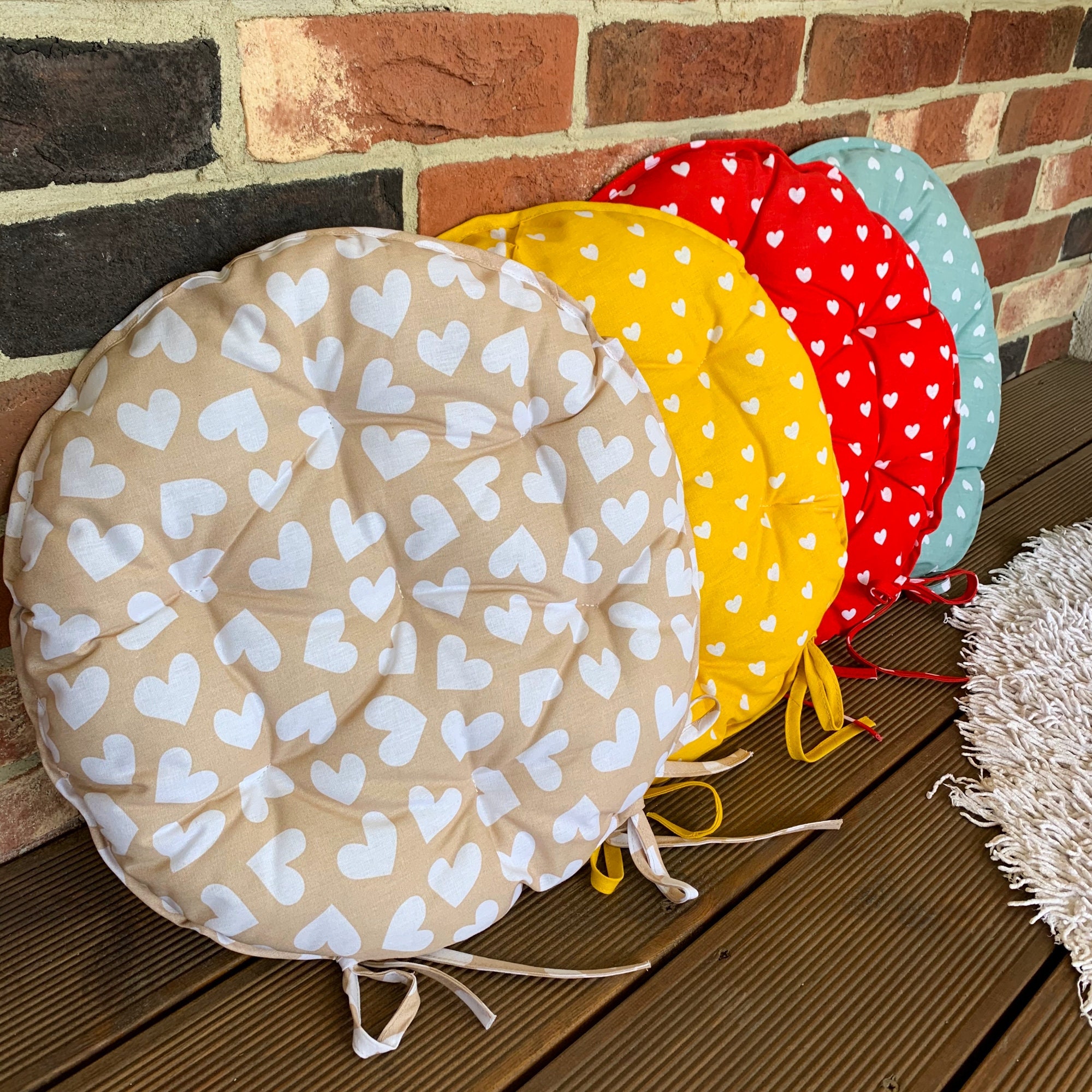 HYPOALLERGENIC Round Seat Cushion Joy Chair Pads with Ties Etsy