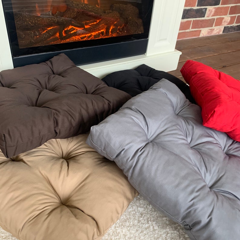 Cushion comfy Grey Square Soft Seat Chair Pads Etsy