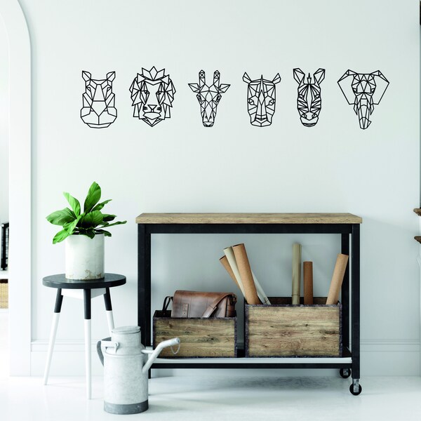 Wall Decal/Stickers – Geometric Jungle Safari Animal Theme