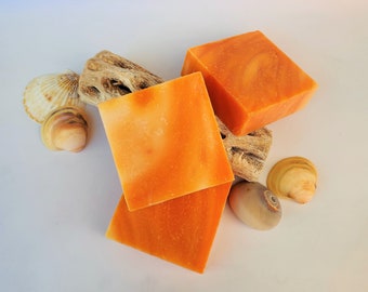 Summer Citrus Shea Butter Soap, Vegan Handmade Organic Soap, Moisturizing