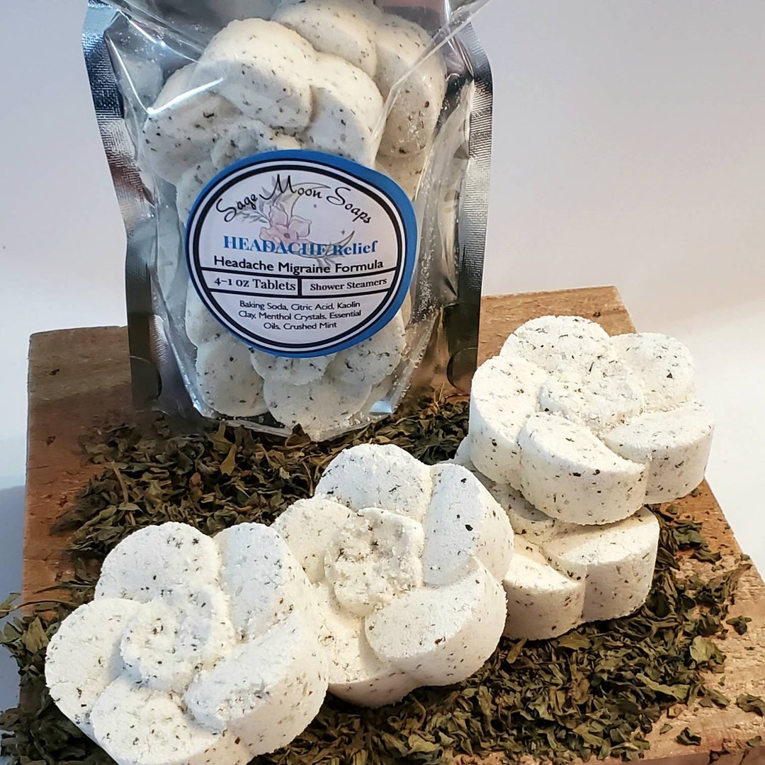 Headache Shower Steamer, Essential Oils, Aromatherapy, Shower Bomb