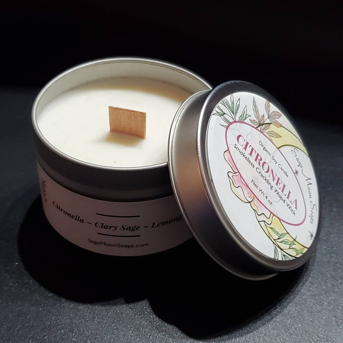 Citronella Insect Repellent Candle All Natural Aromatherapy Etsy