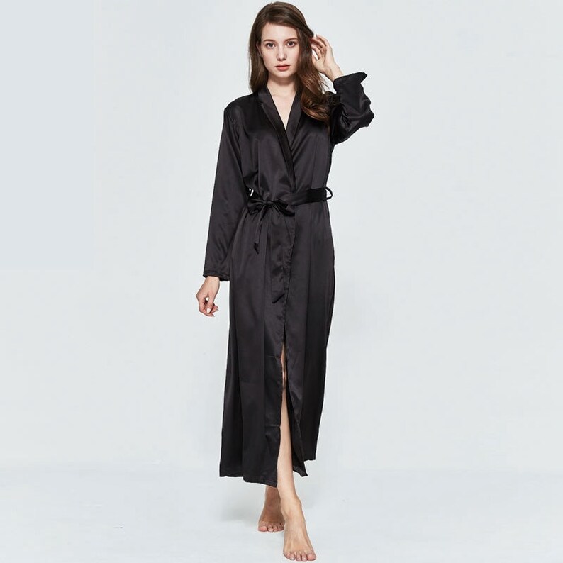 Sexy Female Long Extra Silk Robe Satin Robe Wire Charming Etsy