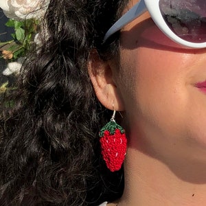 Strawberry Fields Forever Handmade Crochet Earrings