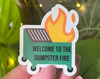 Dumpster Fire Sticker: Funny Office Gift, Laptop Vinyl Decal