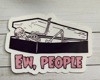 Skeleton Sticker | Skeleton coffin sticker | vinyl sticker | laptop sticker | Vintage sticker | dance macabre sticker | skull drawing