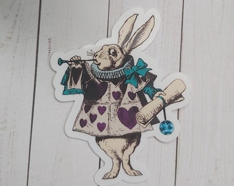 Alice in Wonderland Sticker | White Rabbit Sticker | Alice in Wonderland gifts | Alice in wonderland birthday | Alice in wonderland planner