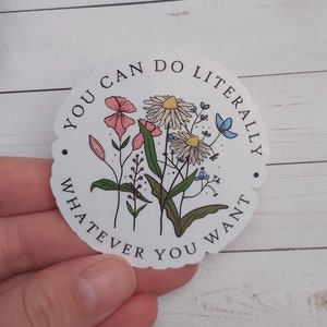 Autocollants de fleurs, art minimaliste, autocollant minimaliste, art floral, autocollant en vinyle, autocollant pour ordinateur portable, autocollants de motivation, autocollants de plantes