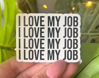 I love my job sticker | laptop sticker | vinyl sticker | office gifts | co worker funny | funny office gift | coworker gift | Teacher gift