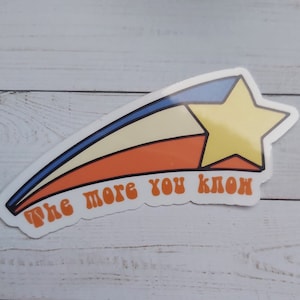 Retro shooting star sticker | the more you know | 70s | retro stickers | laptop stickers | 70s art | 70s vintage | 70s stickers | vinyl bild 1