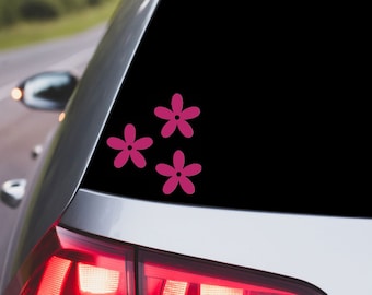 Retro Flowers Car Decal: Feminine Vehicle Sticker