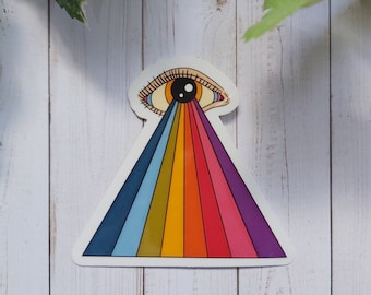 Retro eye rainbow sticker | vsco sticker | retro sticker | vinyl sticker | disco stickers | Hippie Stickers | rainbow sticker | eye sticker