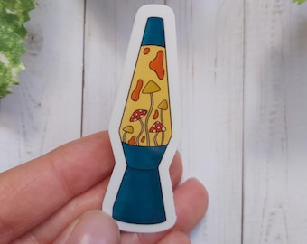 Retro Lava Lamp Sticker: Hippie Mushroom Design