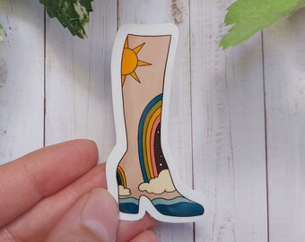 Retro boot sticker | vsco sticker | retro sticker | vinyl sticker | disco stickers | Hippie Stickers | platform boot | vintage stickers