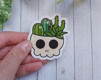 Cute Skull Stickers | Succulent Sticker | Pirate Sticker | Flower sticker | Skull sticker | vinyl sticker | cactus sticker | Cute Skull